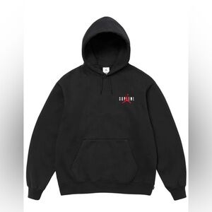 Supreme x Jordan Hooded Sweatshirt Black 24FW 100%Authentic HF0836-010 Size XL